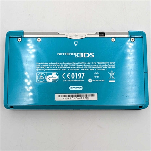 Nintendo 3DS - Aqua Blue - Konsol - SNR CEM106348556 (B Grade) (Genbrug)